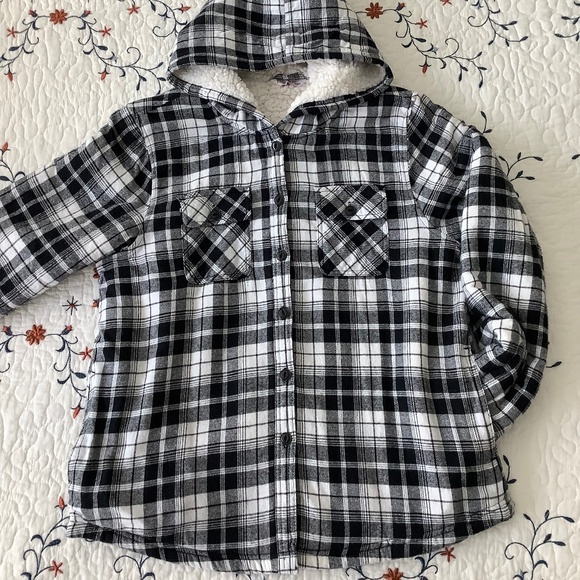 Hooded Sherpa Lined Flannel - Picture 1 of 7